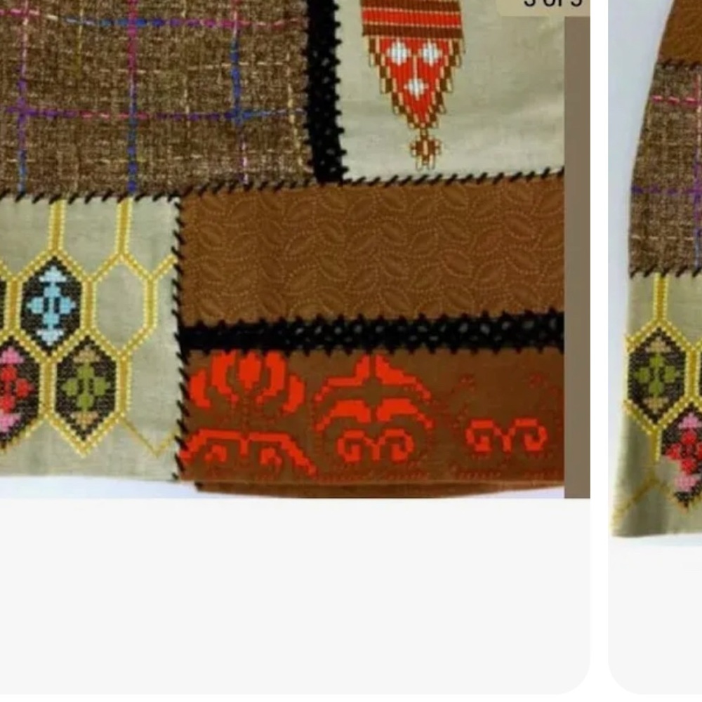 Anthropologie , Patchwork Brown Skirt - image 3